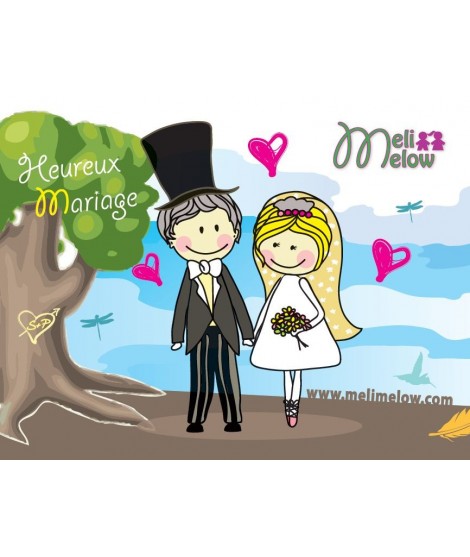 Carte Postale Mariage Meli Melow